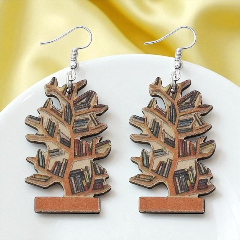 "Bookish Branches" Tree Dangle Earrings – Wear Your Love for Books!