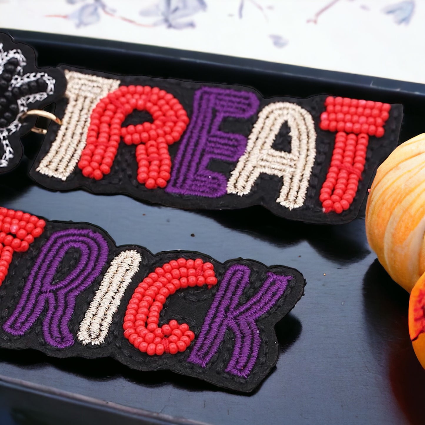 One-of-a-Kind Halloween Beaded Trick-or-Treat Earrings - Spooky Fashion Accessory for Fall!