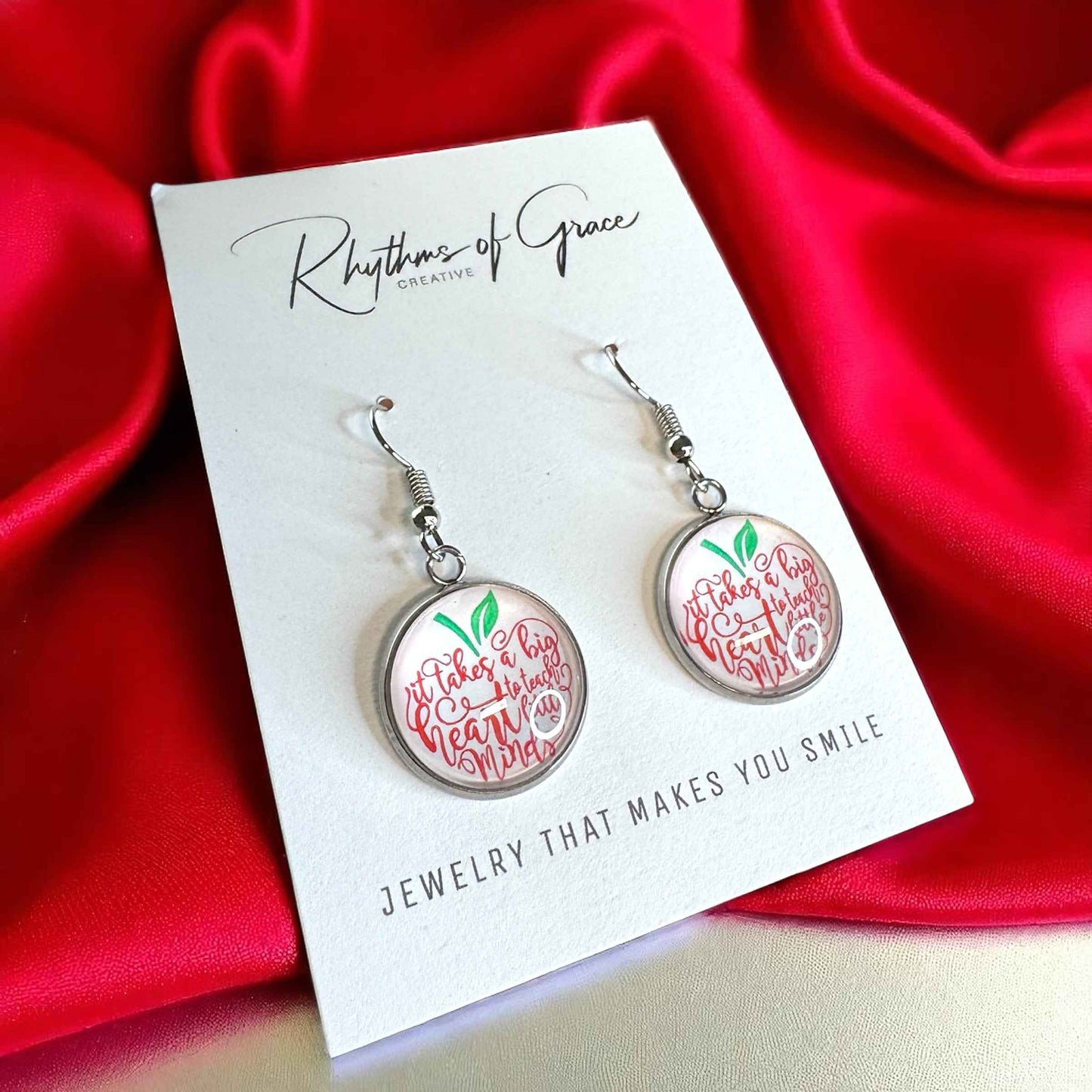 Inspire & Shine with Teacher Cabochon Dangle Earrings!