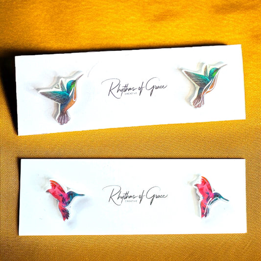 Flutter into Fashion with Hummingbird Stud Earrings!