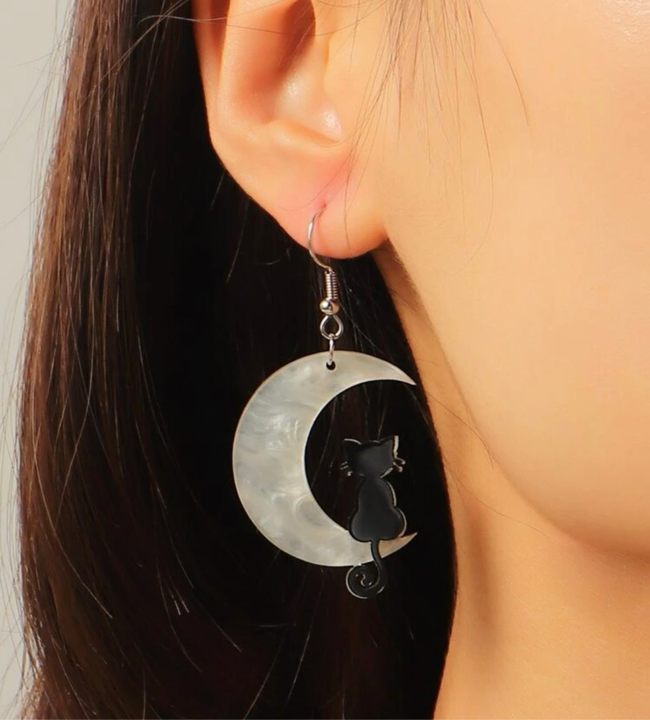 Bewitching Black Cat & Moon Earrings – Enchant Your Halloween Style! - Rhythms of Grace Creative