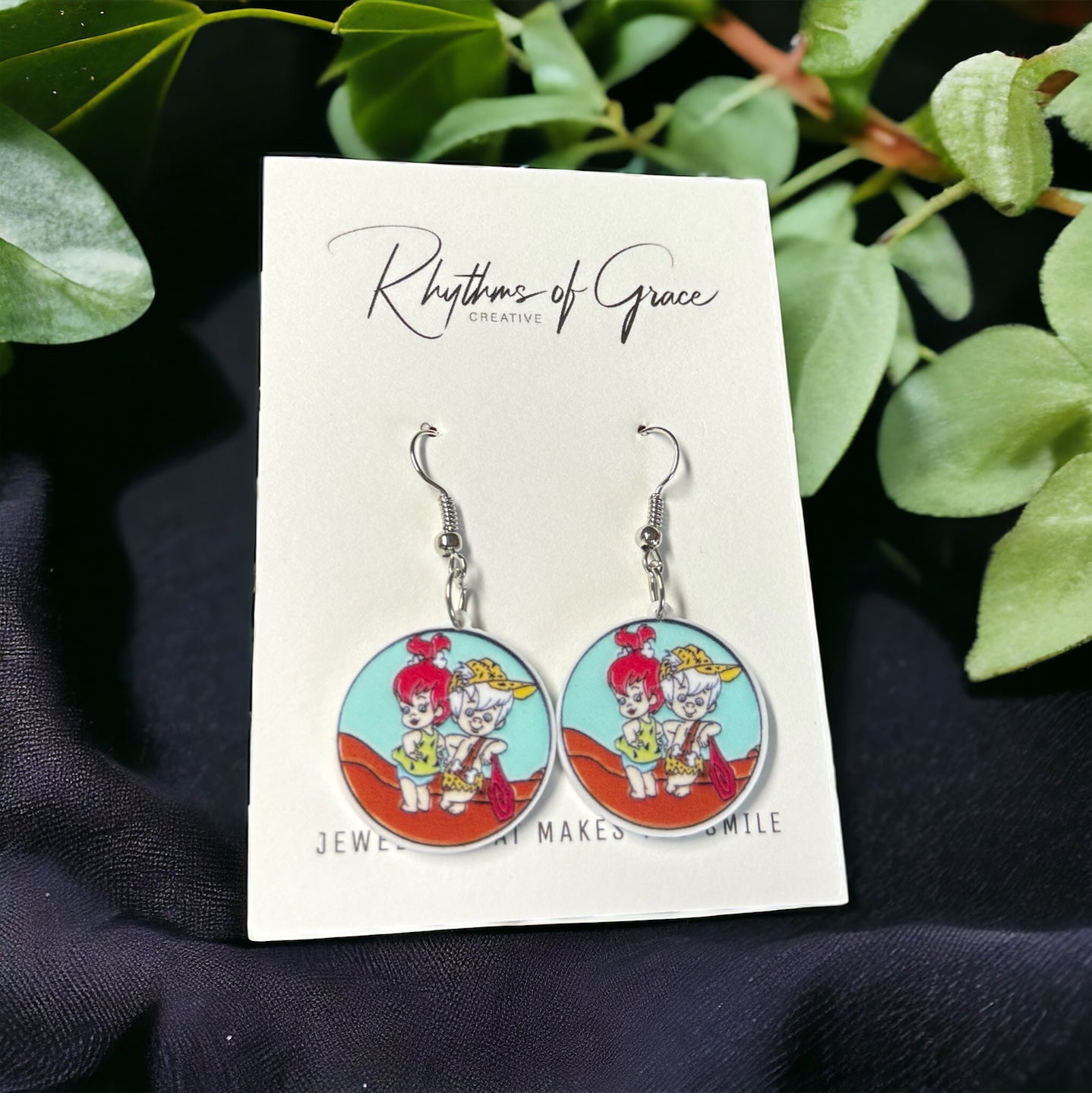 Yabba Dabba Cute! – Flintstones Earrings Featuring Pebbles & Bamm-Bamm 🦴