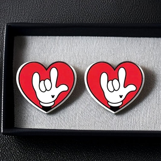 Spread the Love: "I Love You" Sign Language Stud Earrings
