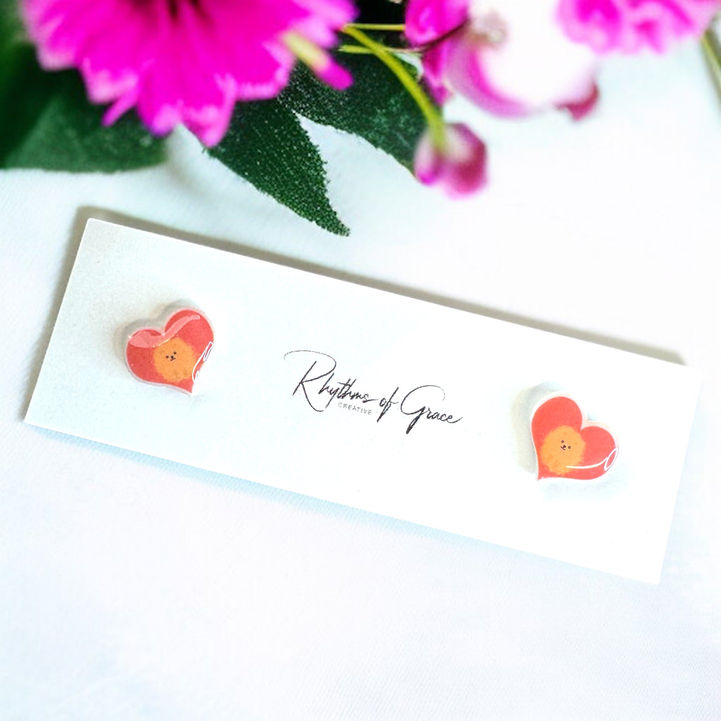 Paws & Hearts: Pomeranian Love Stud Earrings