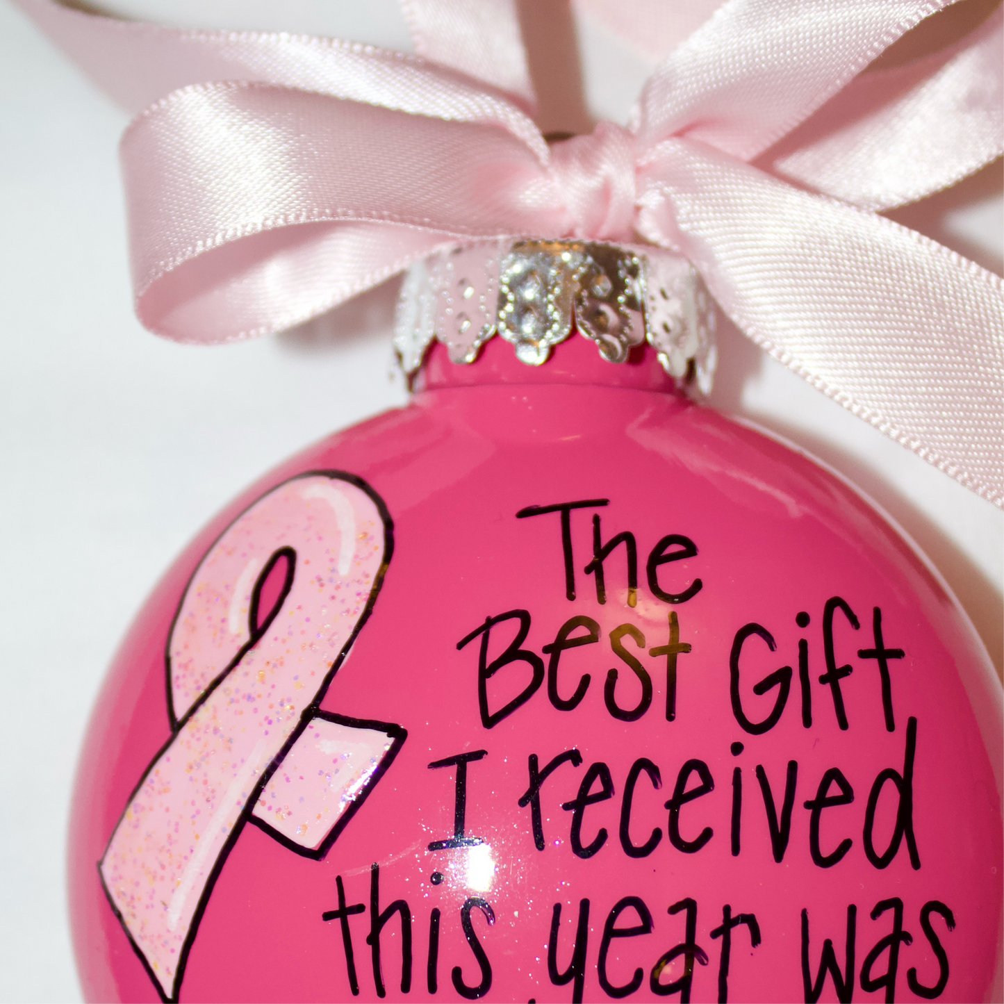Christmas Ornament: "The Best Gift I Received This Year Was Surviving Breast Cancer"