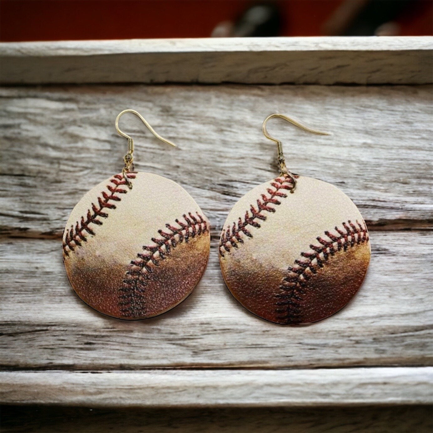 Home Run Style: Realistic Baseball Dangle Earrings!
