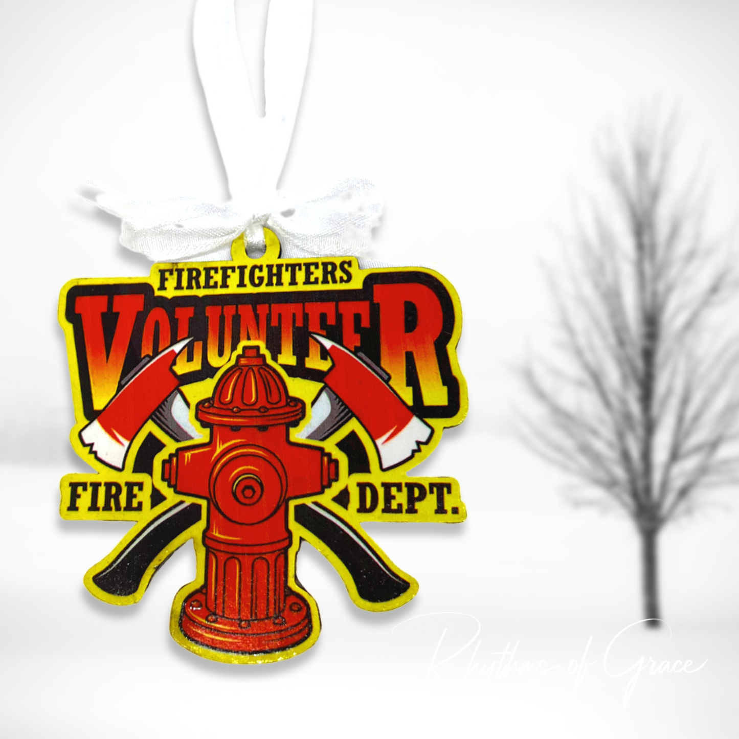 Firefighters Volunteer - Fire Dept Sublimation Ornament
Ignite Your Holiday Spirit!