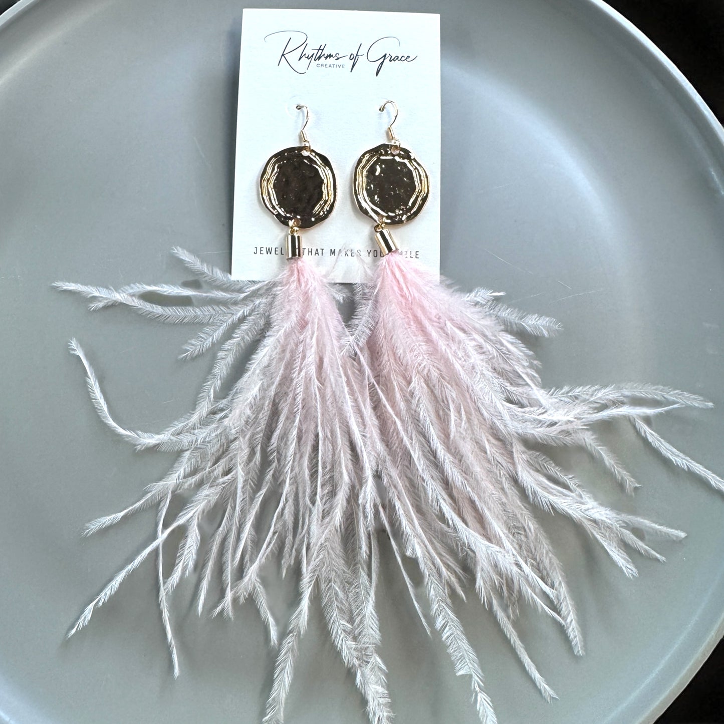 Boho Glam Vibes: Pink Feather & Gold Charm Dangle Earrings – Lightweight, Bold & Beautiful!