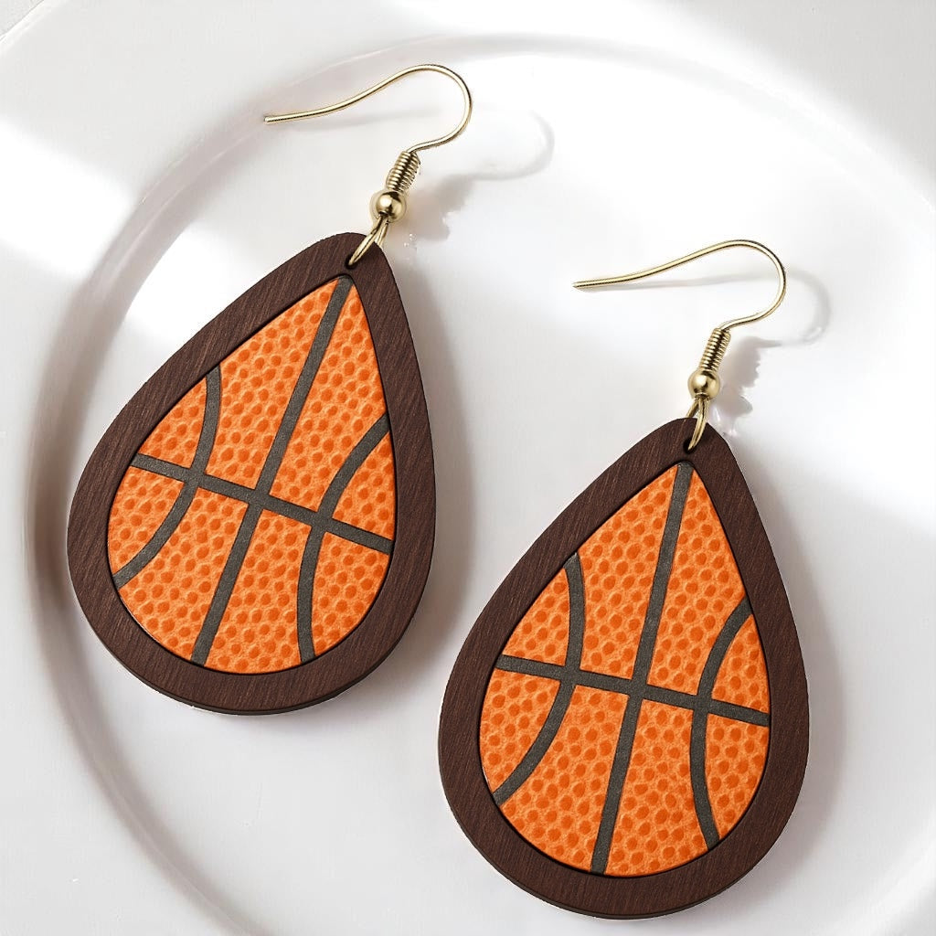 Dribble into Style: Fun Basketball Dangle Earrings!