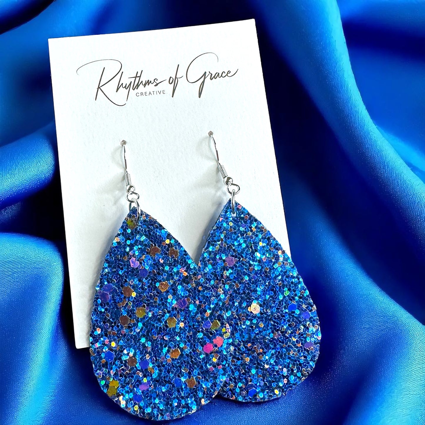 Sparkle & Shine: Glitter Teardrop Dangle Earrings ✨ - Rhythms of Grace Creative
