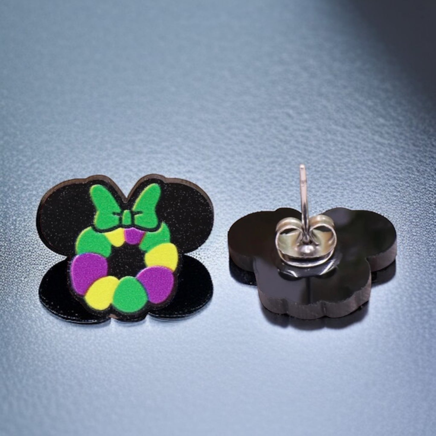 Get Your Festive Vibes On with Colorful Mardi Gras Mouse Ears Earrings!