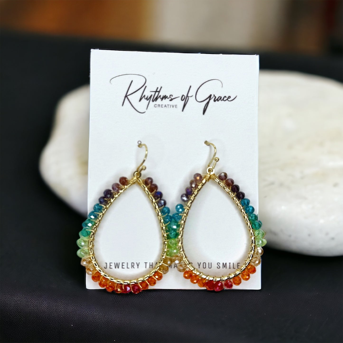 Beaded Rainbow Earrings - Rainbows, PRIDE Earrings, Rainbow Earrings, Pride Accessories, LGBTQ, Rainbow Accessories