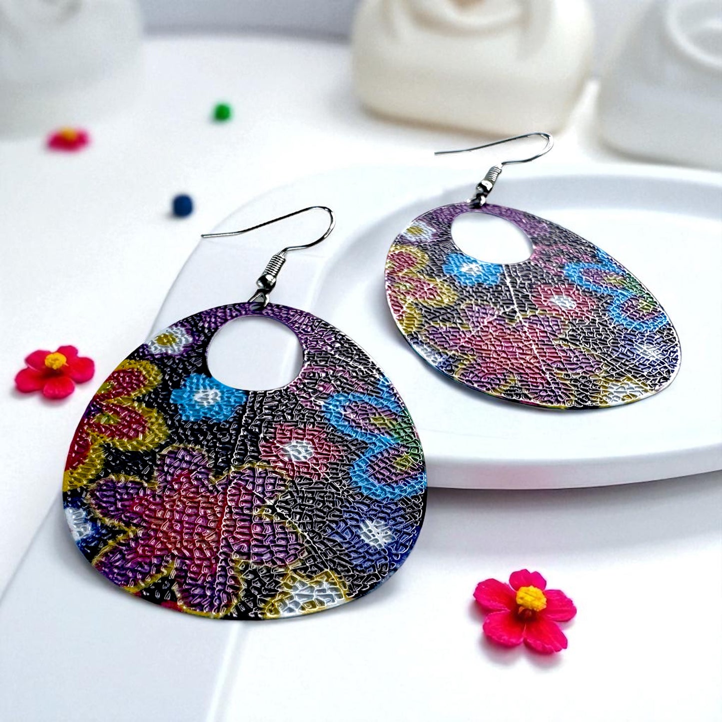 Colorful Hippie Chic Dangle Earrings – Groovy Style Awaits!✌️