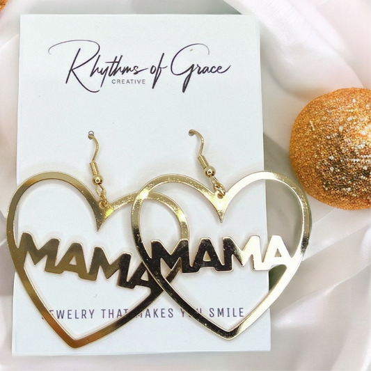 Gold MAMA Earrings - Celebrate Motherhood in Style! ✨