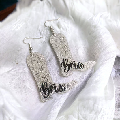 Bride Earrings - Bridal Shower, Bachelorette Party, Engagement Party, Honeymoon, Bridal Earrings, Bridal Accessories, Bride Tribe, Bachelorette