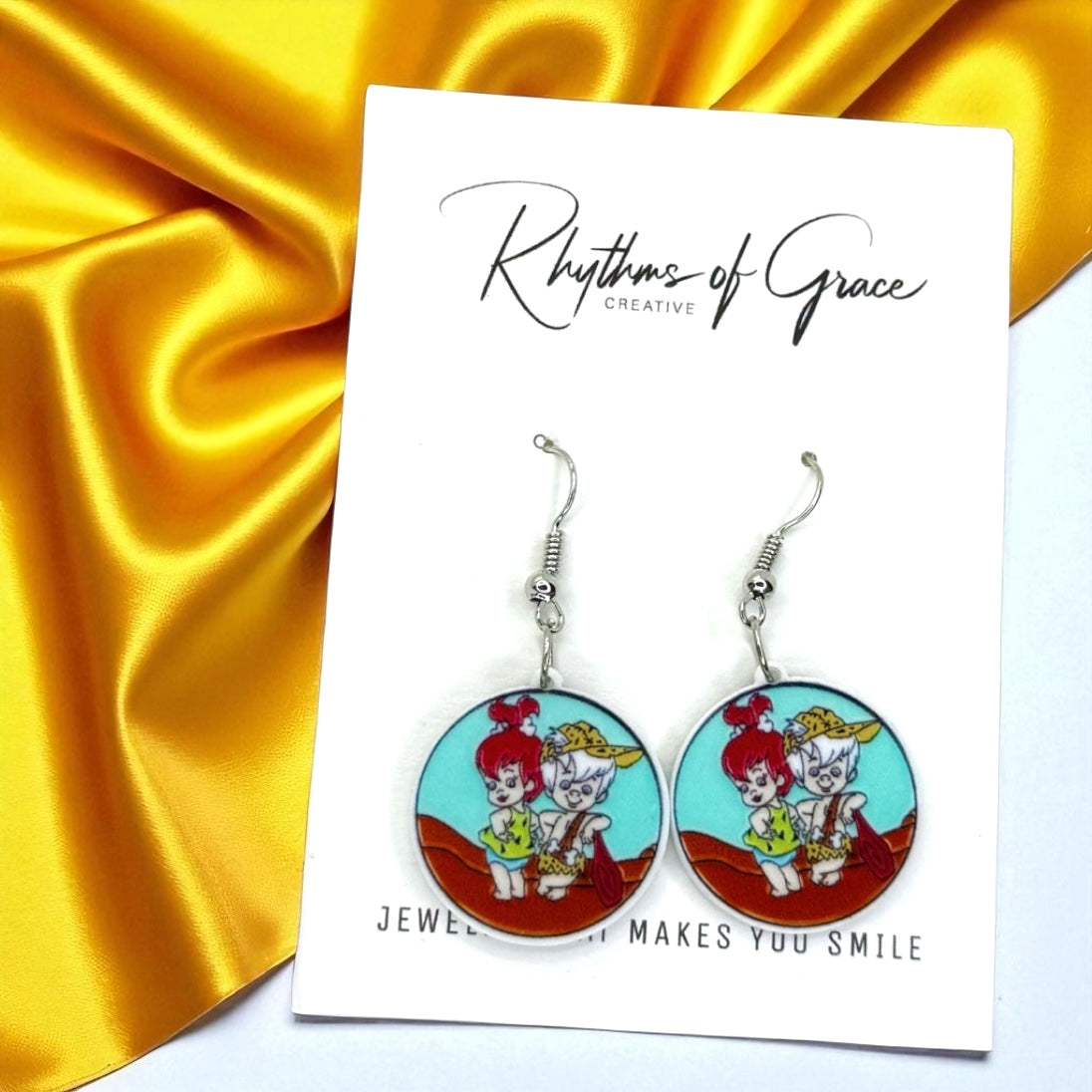 Yabba Dabba Cute! – Flintstones Earrings Featuring Pebbles & Bamm-Bamm 🦴