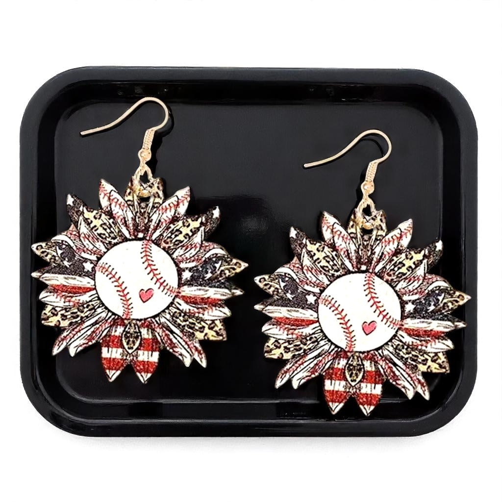 Swing for Style: Unique American Baseball Dangle Earrings!