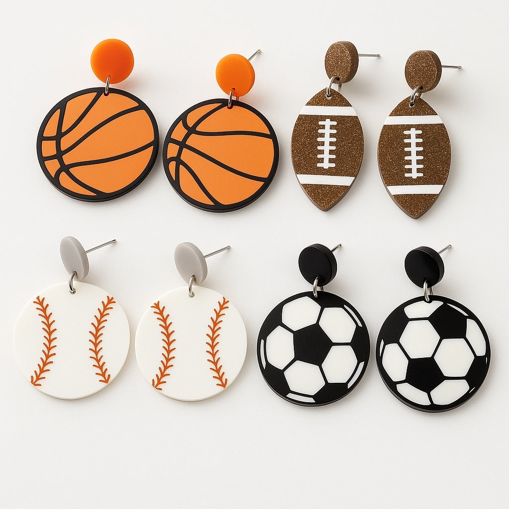 Score Big with Sports-Themed Dangle Earrings!