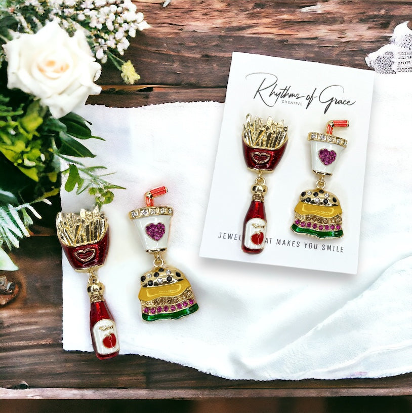 Fast Food Fun: Whimsical Junk Food Earrings for Every Foodie!