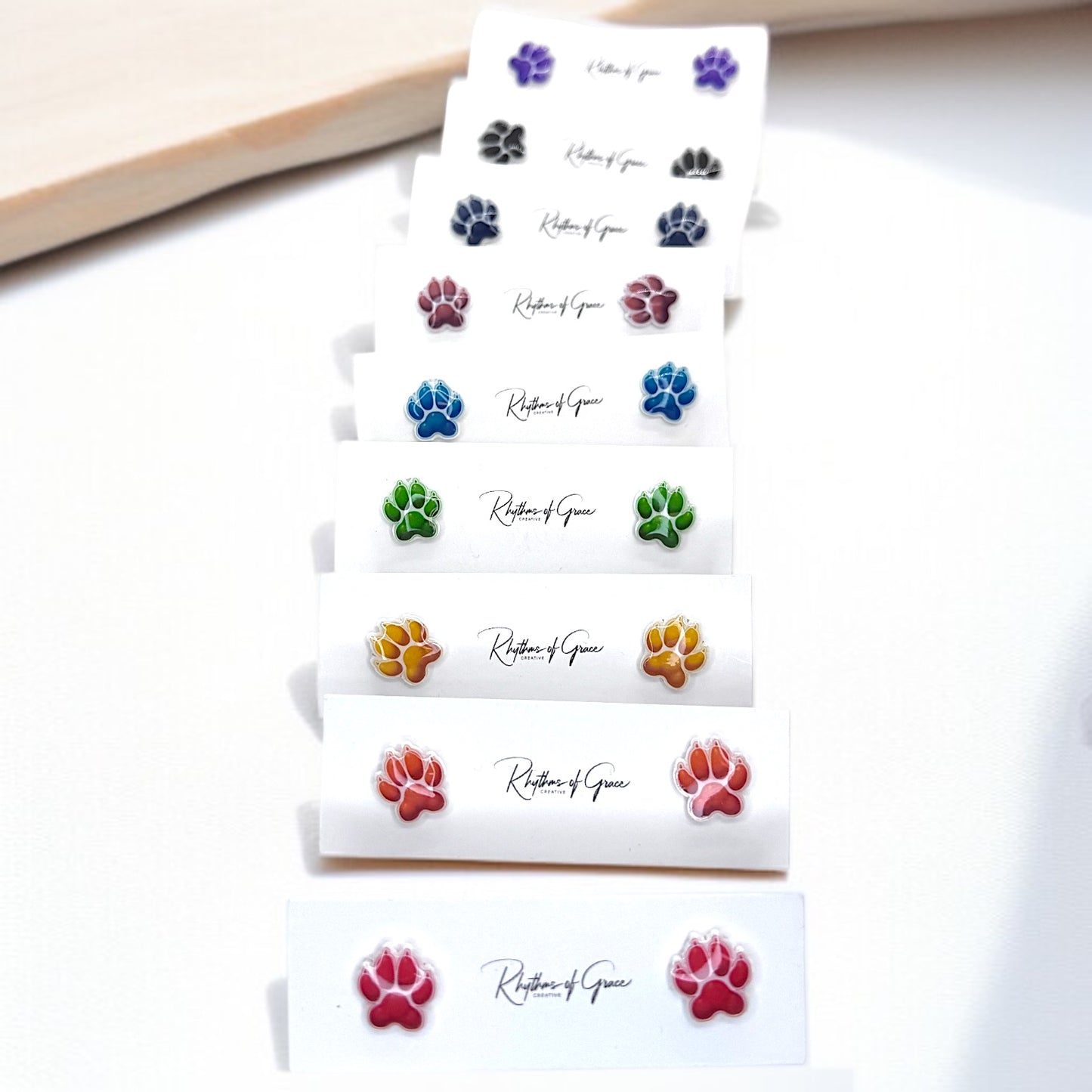 Vibrant Paw Print Studs – A Pawfect Gift! 🐾 10 Colors Available!