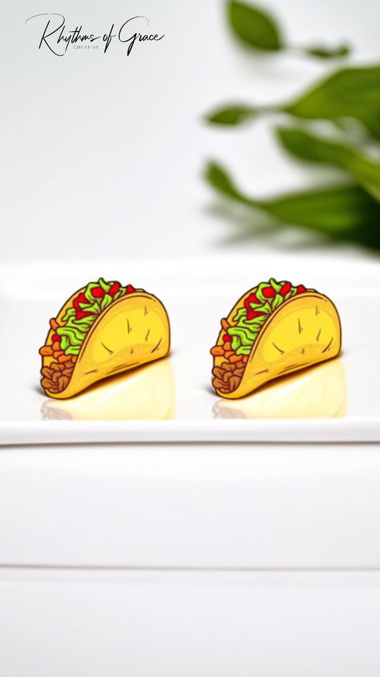 Taco 'Bout Style: Fun Taco Stud Earrings! 🌮