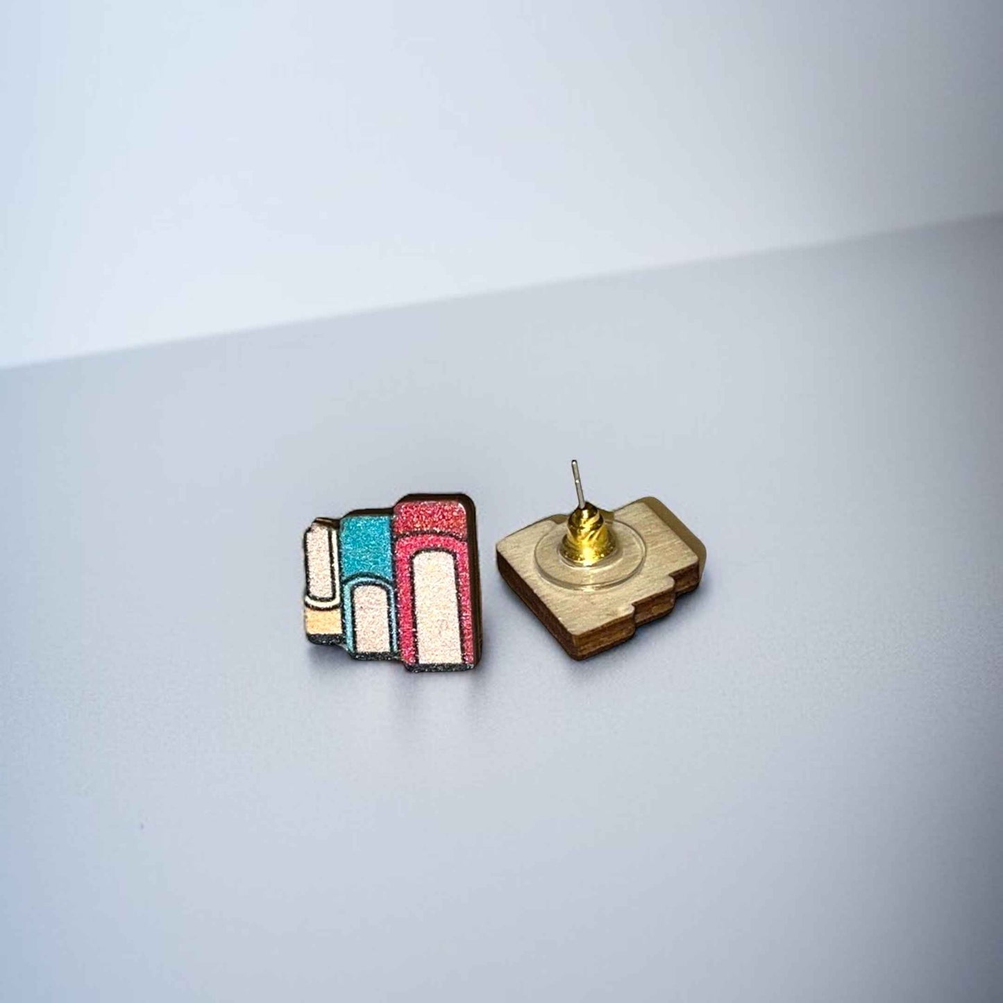 Stack of Books Stud Earrings - Perfect for Book Lovers! 📚