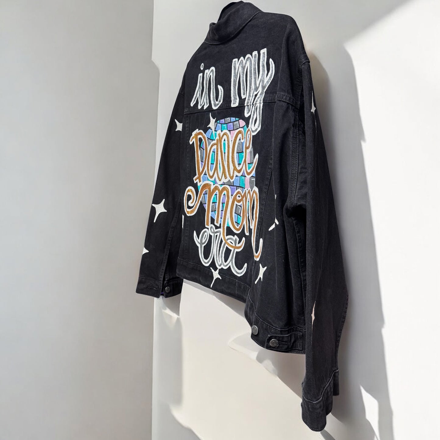 Hand Painted Jean Jacket: “In My Dance Mom Era”