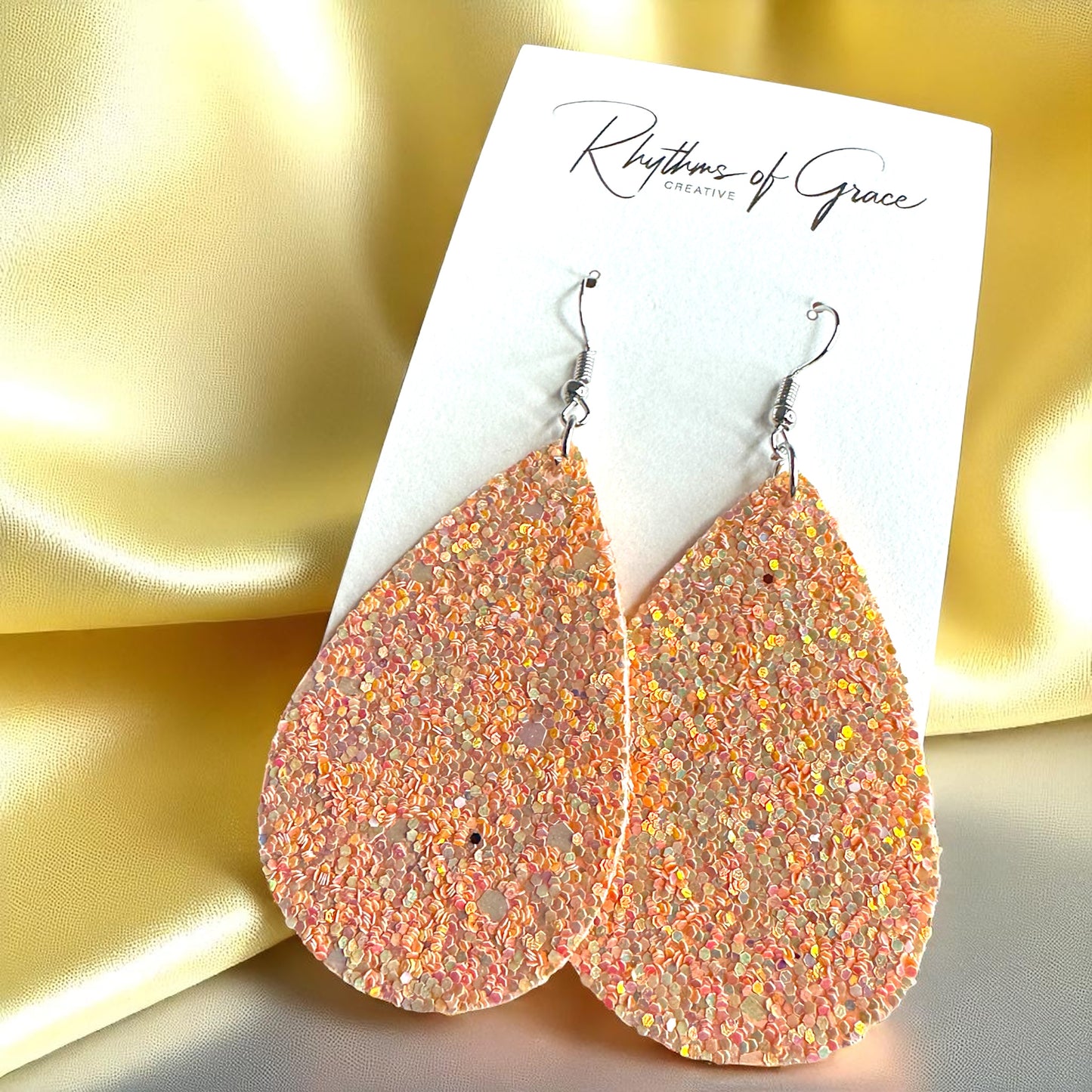 Sparkle & Shine: Glitter Teardrop Dangle Earrings ✨ - Rhythms of Grace Creative