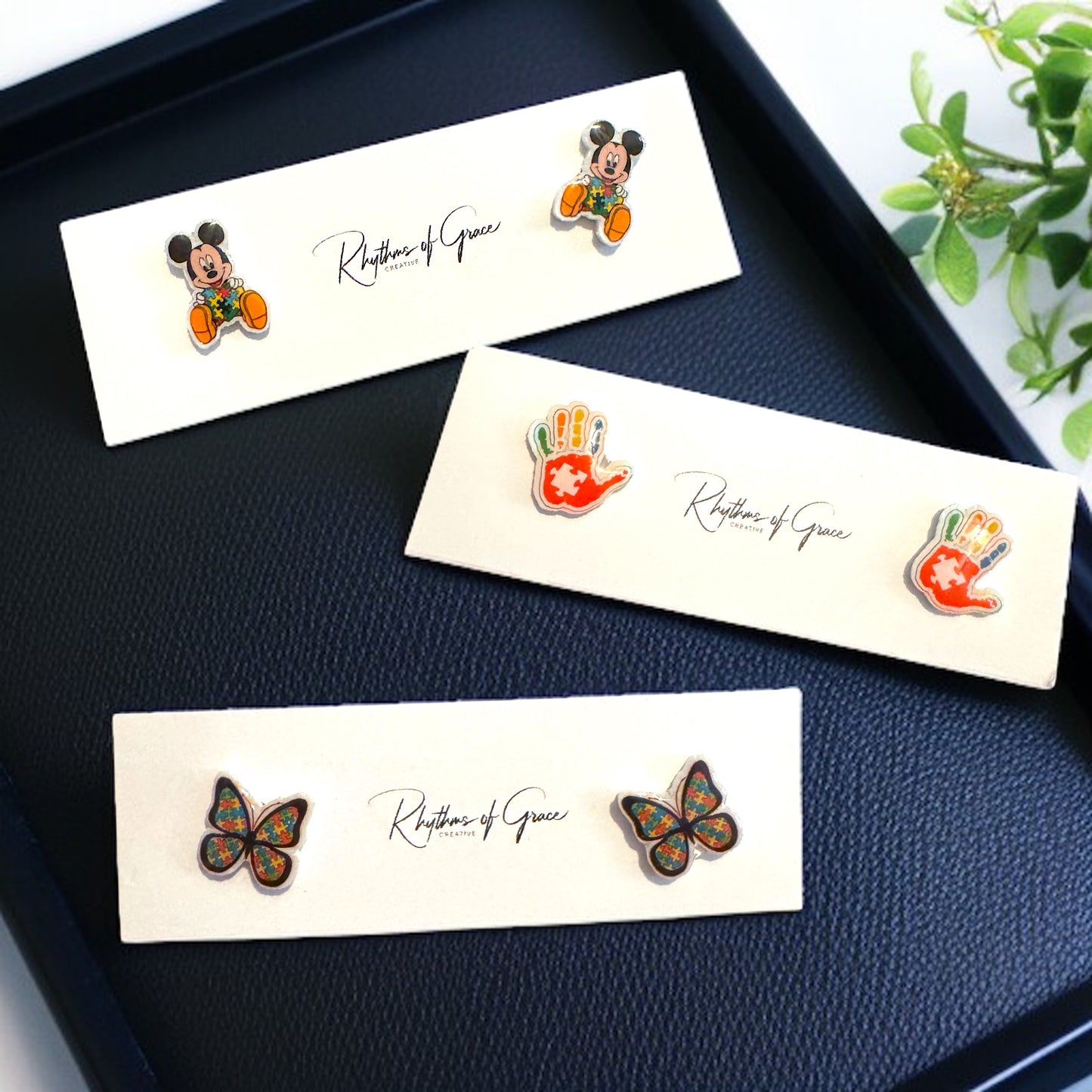 Stand Out for a Cause: Charming Autism Awareness Studs!
