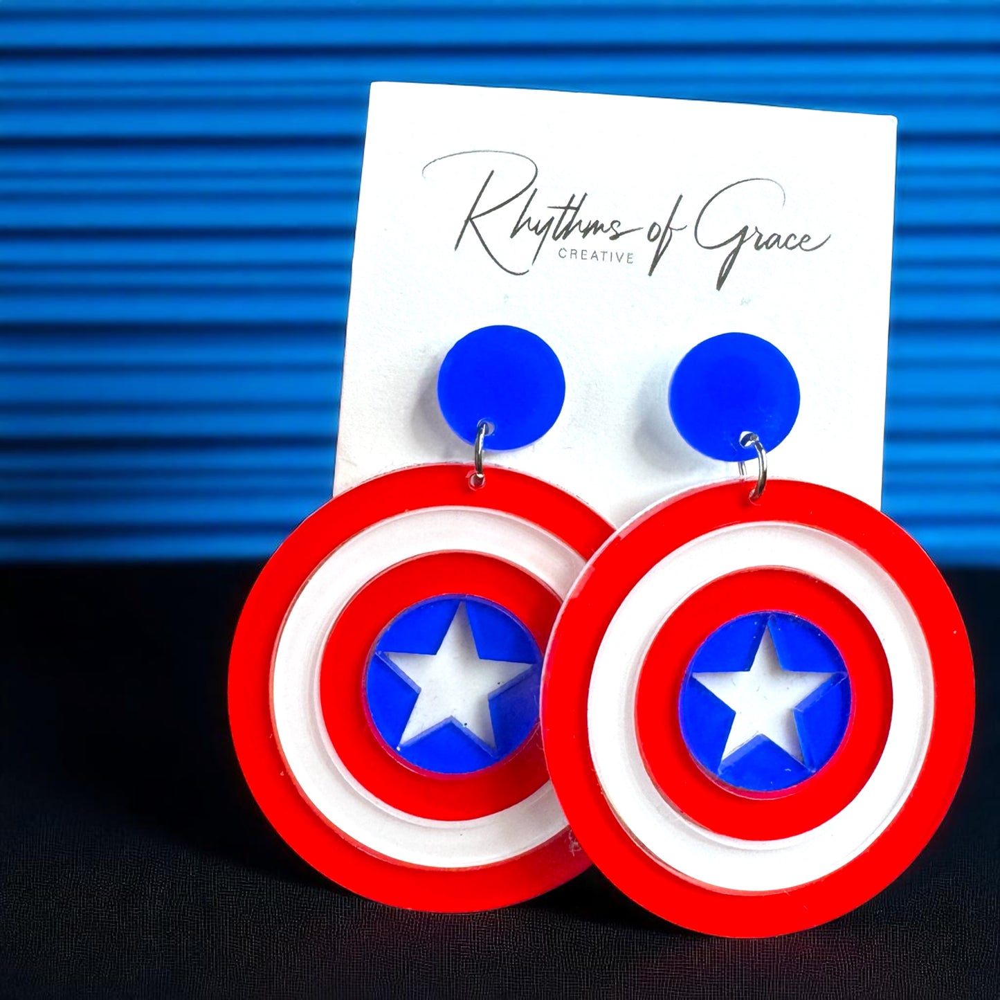 Rock Your Style with Stunning Captain America Shield Dangle Earrings! 🌟