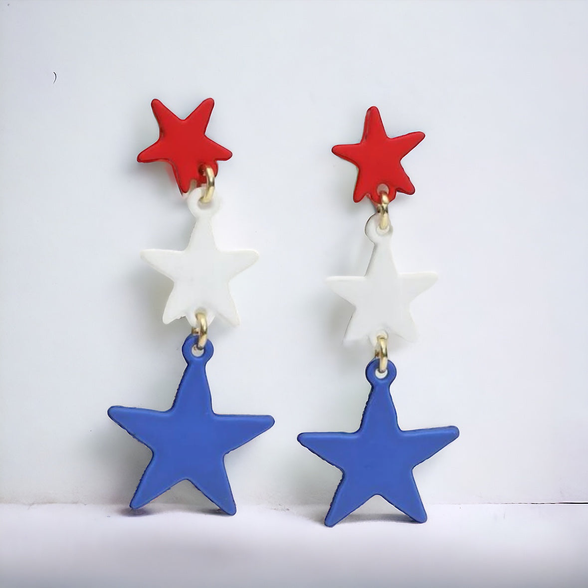 Patriotic Stars Earrings - Shine Bright This Fourth of July!