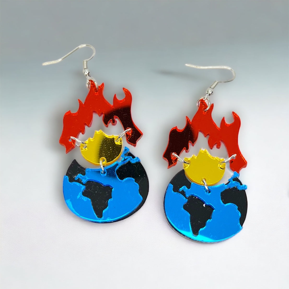 “Save Our Earth” Earrings - You da Bomb, Fun Jewelry, Explosive, Dangle Earrings, Climate Control Jewelry