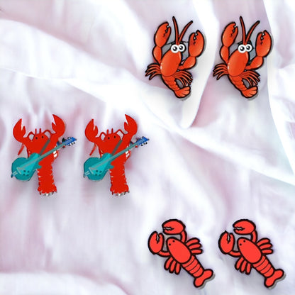 Crawfish Studs - Crawfish Earrings, Handmade Earrings, Lobster Studs, Stud Earrings, Crawfish Boil, Cajun Earrings
