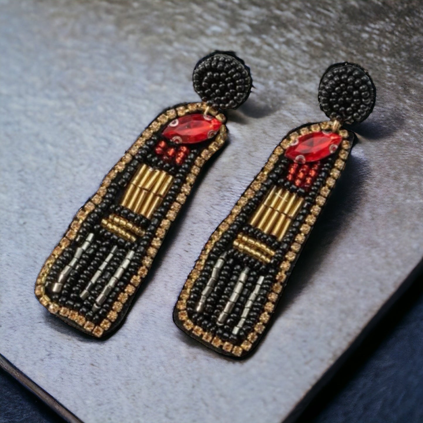 Red Lipstick Earrings - Bold, Beautiful, and Beaded! - Rhythms of Grace Creative