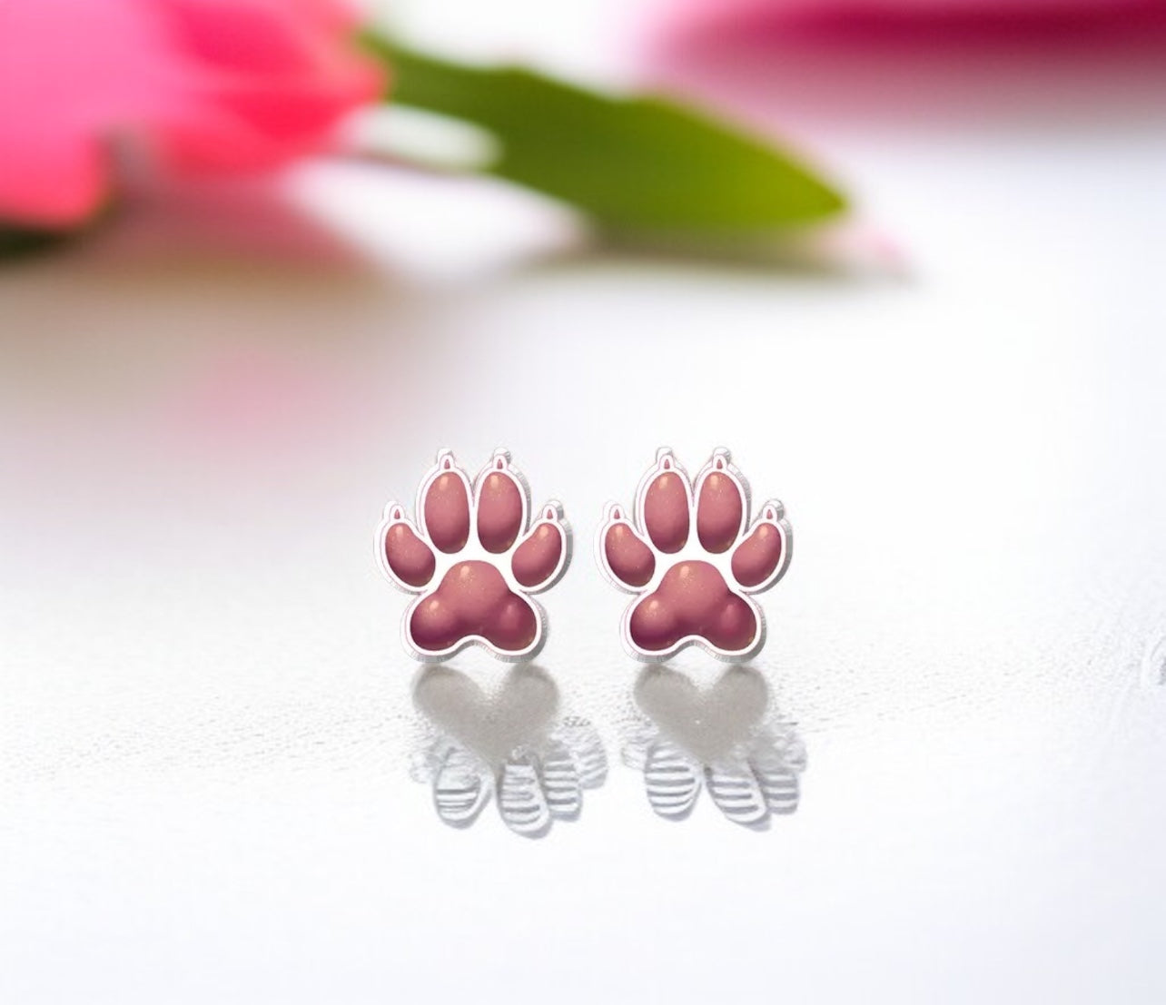 Vibrant Paw Print Studs – A Pawfect Gift! 🐾 10 Colors Available!