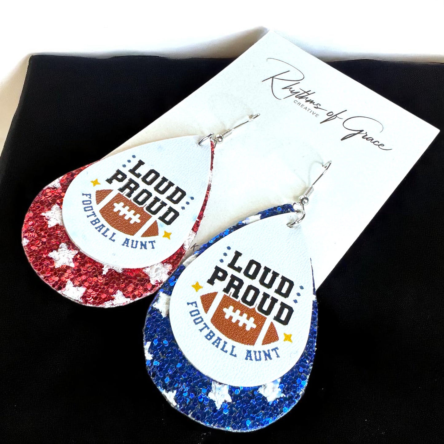 Touchdown Style Alert: "Loud Proud Football Aunt" Earrings! 🏈🇺🇸