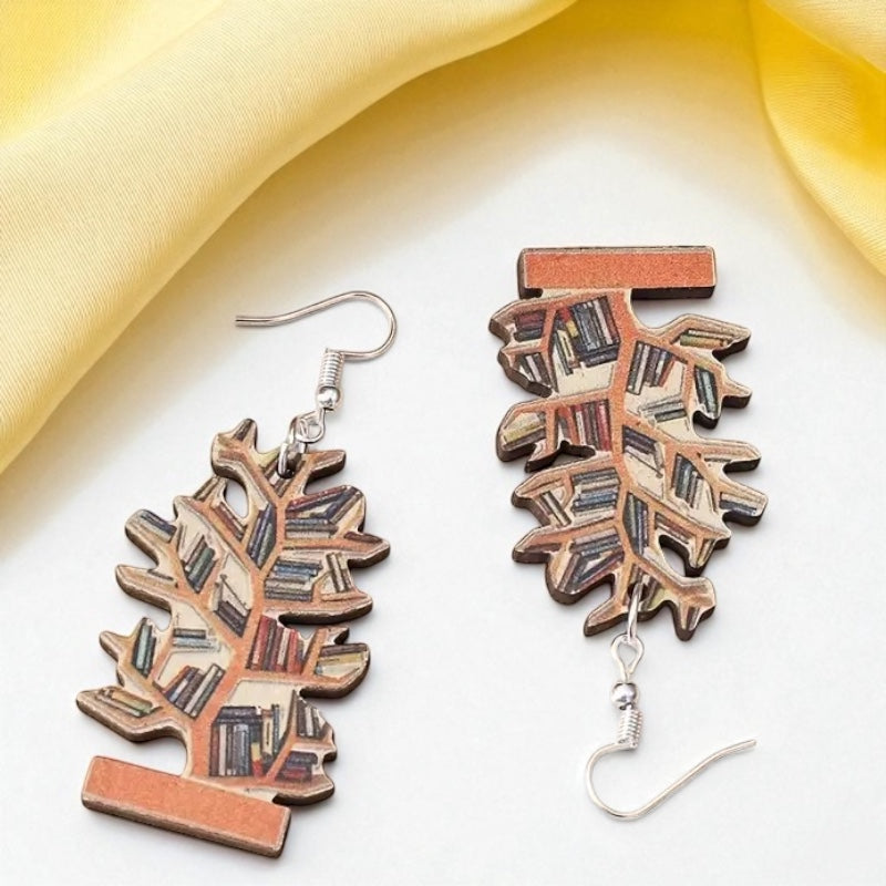 "Bookish Branches" Tree Dangle Earrings – Wear Your Love for Books!