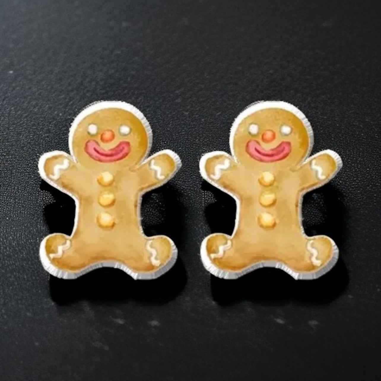 Gingerbread Man Studs - A Sweet Splash of Holiday Cheer! 🎄