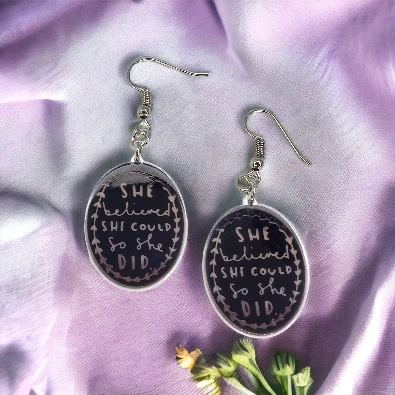 She Believed She Could Earrings - Empowerment in Every Beat! - Rhythms of Grace Creative