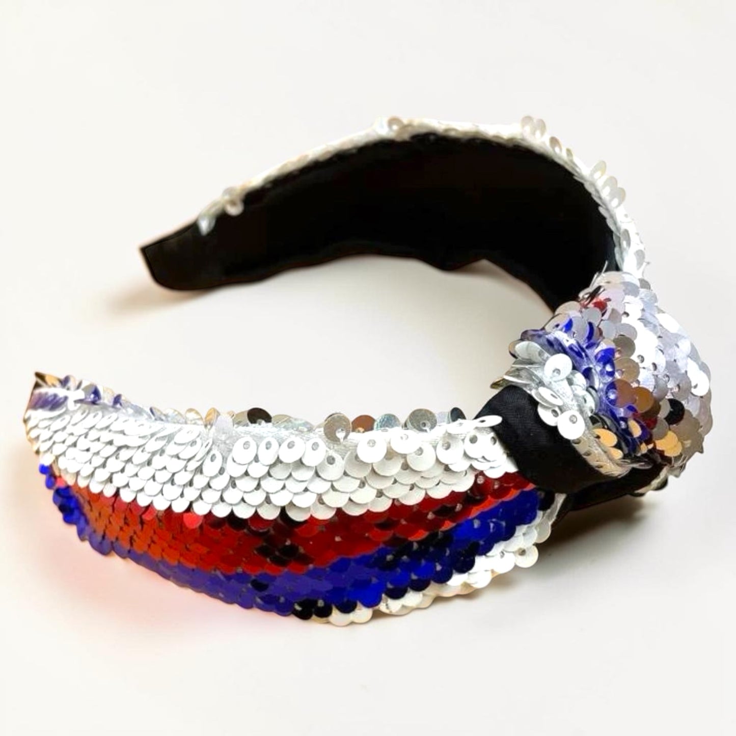 Patriotic Sequin Headband | Red, White & Blue Statement Accessory