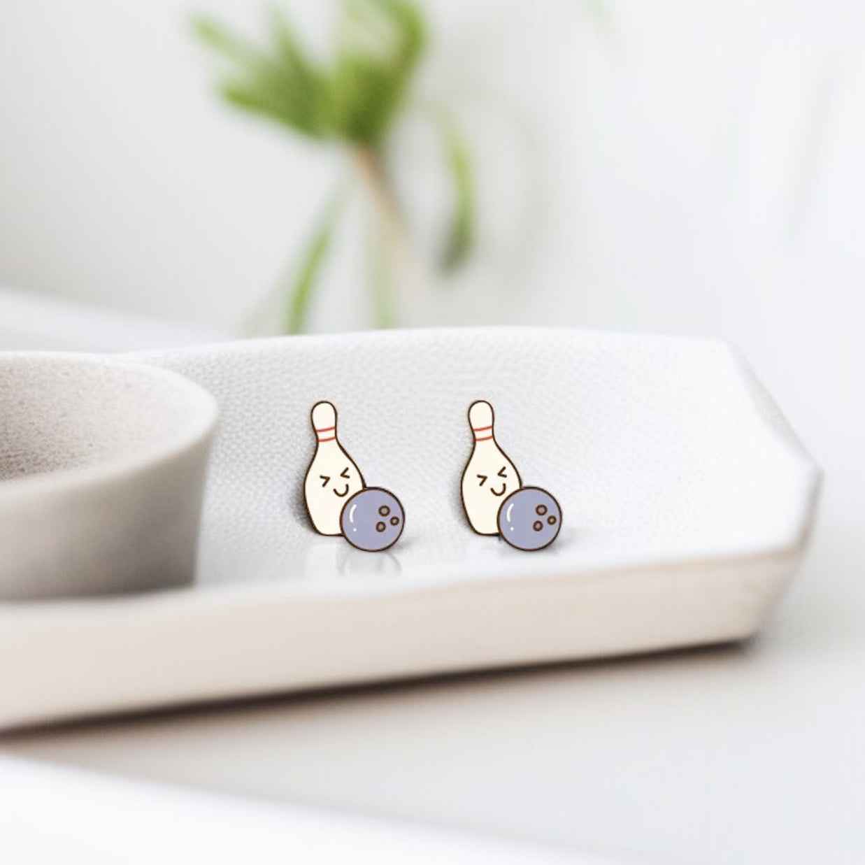 Strike a Pose with Bowling Studs Earrings! 🎳