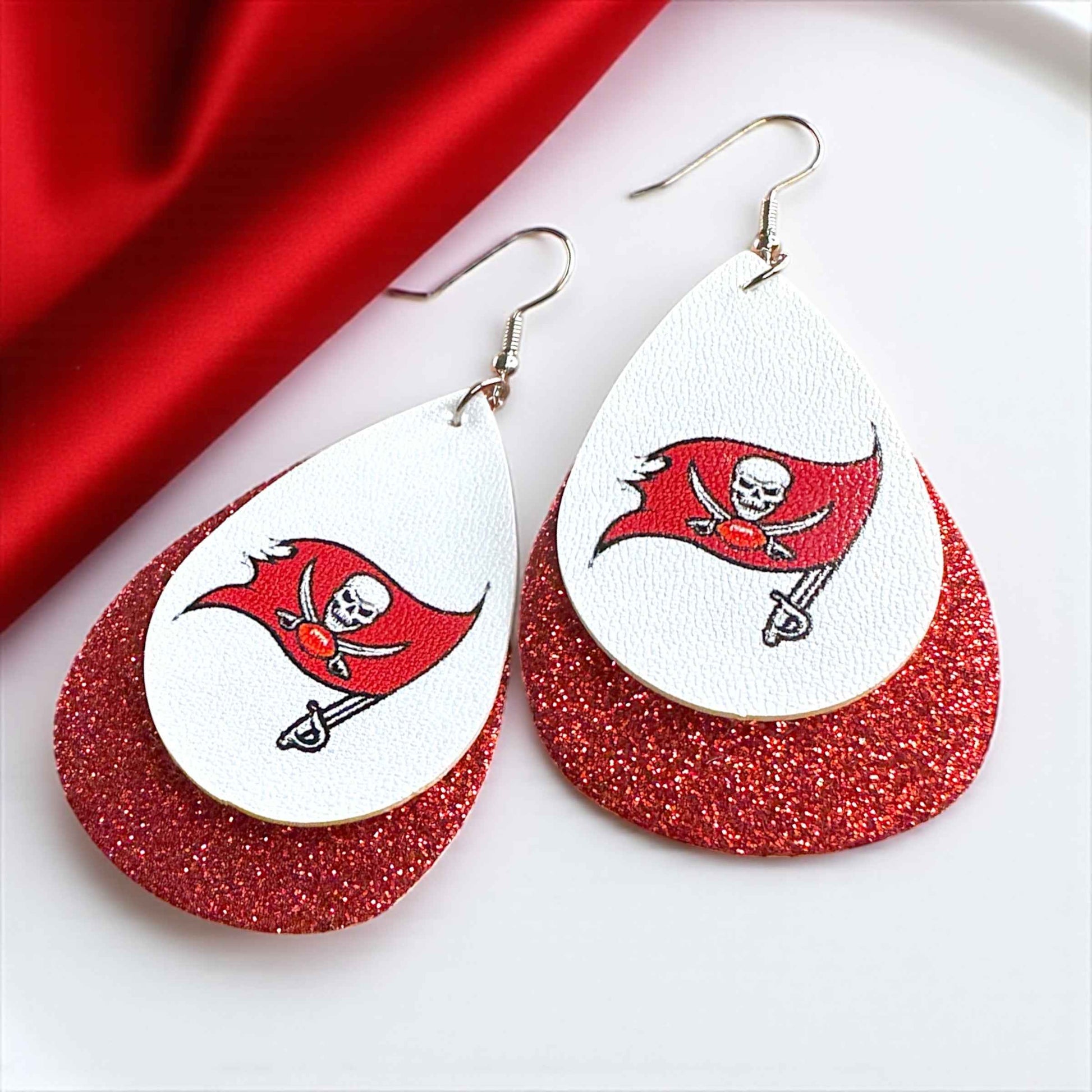 Touchdown Style: Tampa Bay Buccaneers Dangle Earrings for Fashionable Fans!