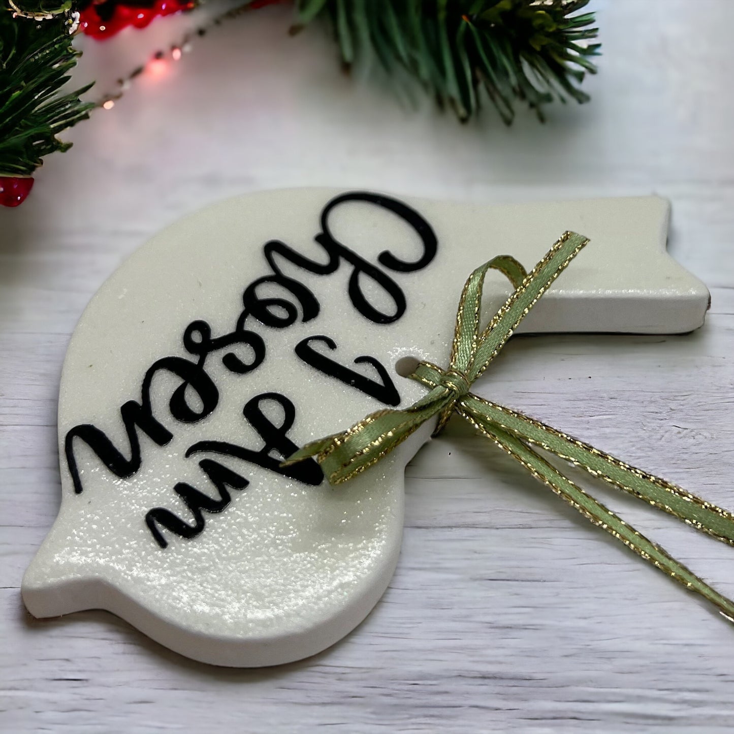 "I Am Chosen" Baptism Ornament – Celebrate Faith & Milestones with a Touch of Grace!