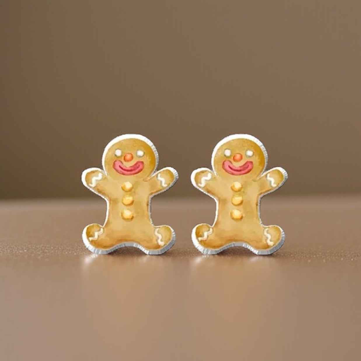 Gingerbread Man Studs - A Sweet Splash of Holiday Cheer! 🎄