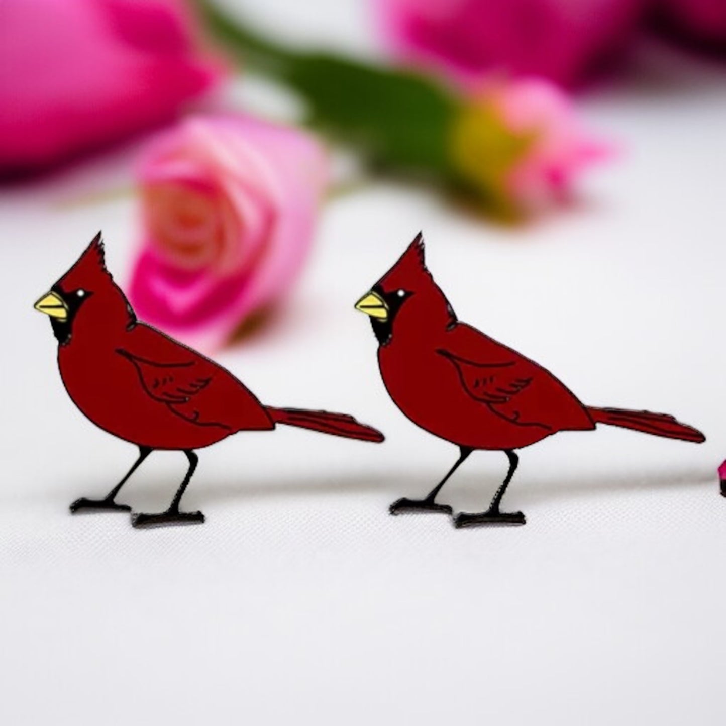 Whimsical Red Cardinal Stud Earrings: Adorable Nature-Inspired Charm!