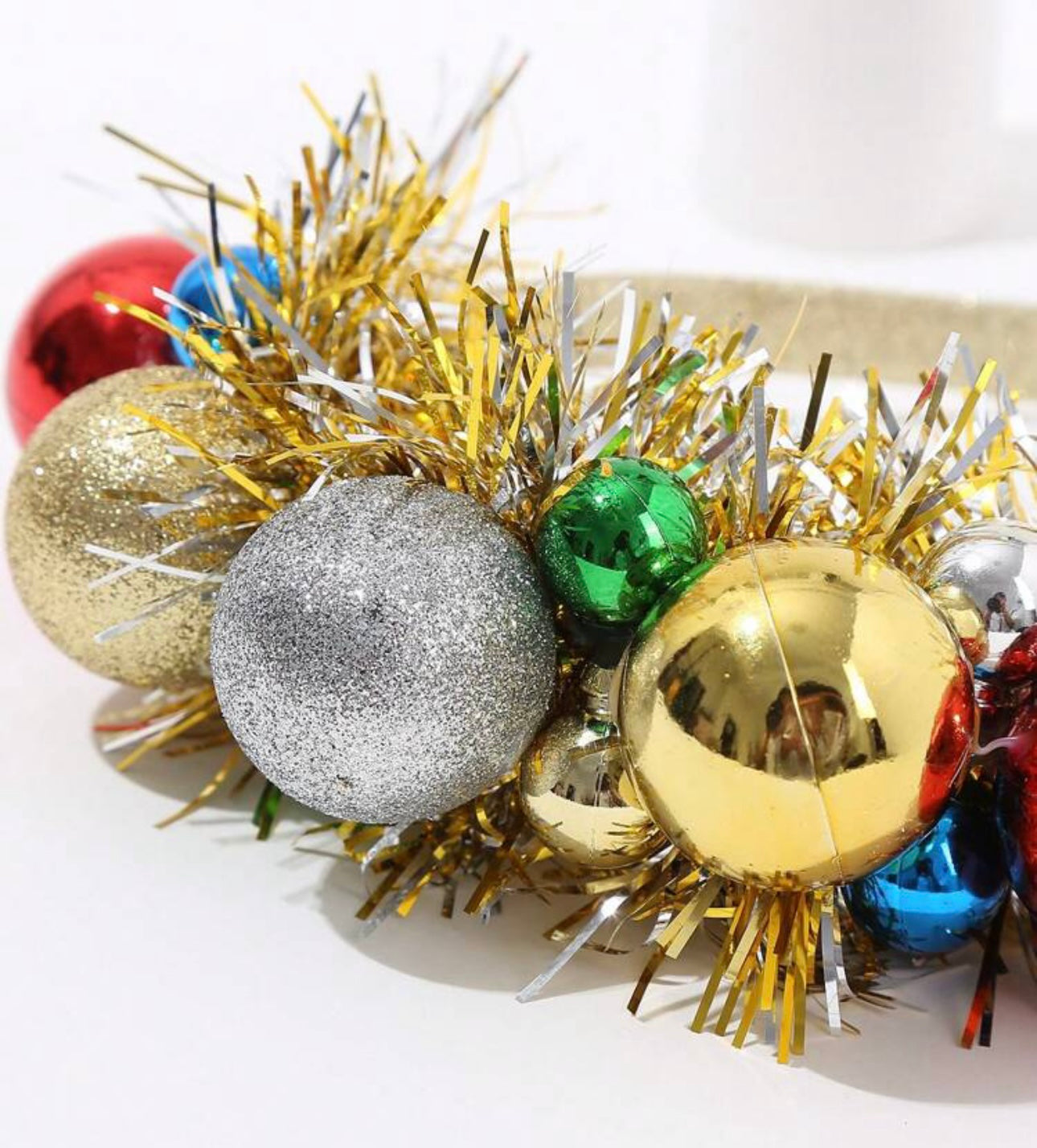 Ho Ho Ho-liday Glam: Red & Green Christmas Ornament Headband!