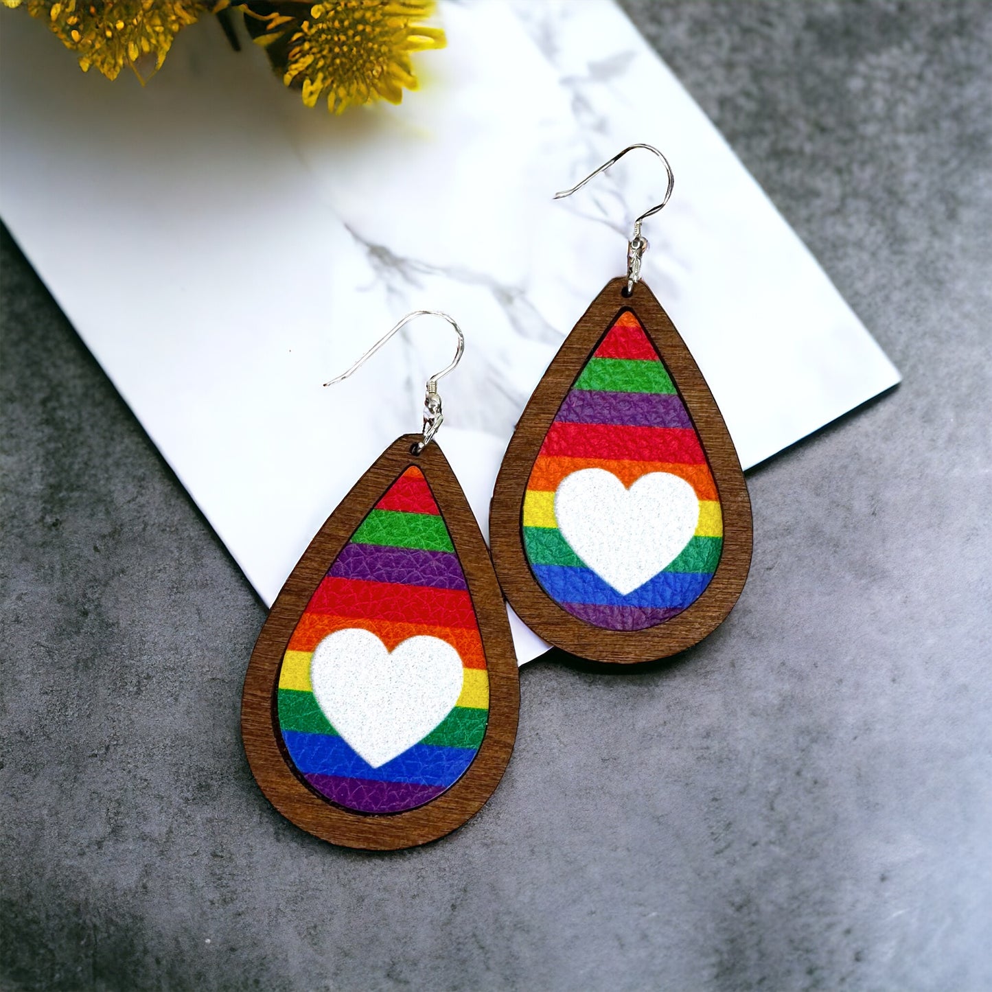 Catch the Vibe with Rainbow Heart Earrings! ๐ณ๏ธโ๐