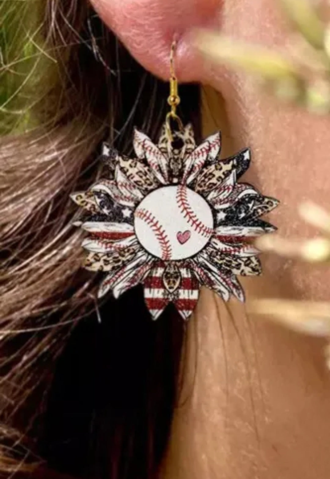 Swing for Style: Unique American Baseball Dangle Earrings!