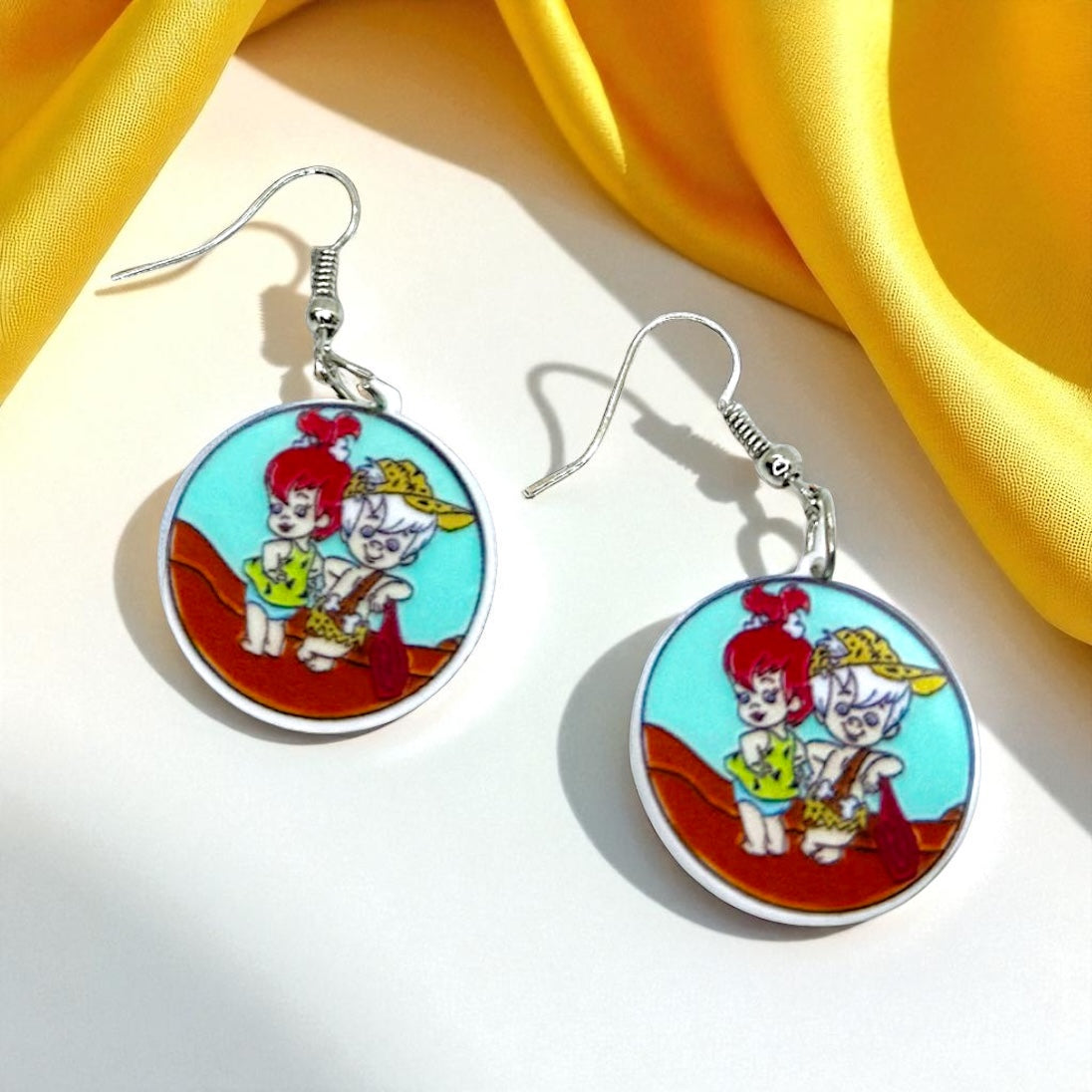 Yabba Dabba Cute! – Flintstones Earrings Featuring Pebbles & Bamm-Bamm 🦴