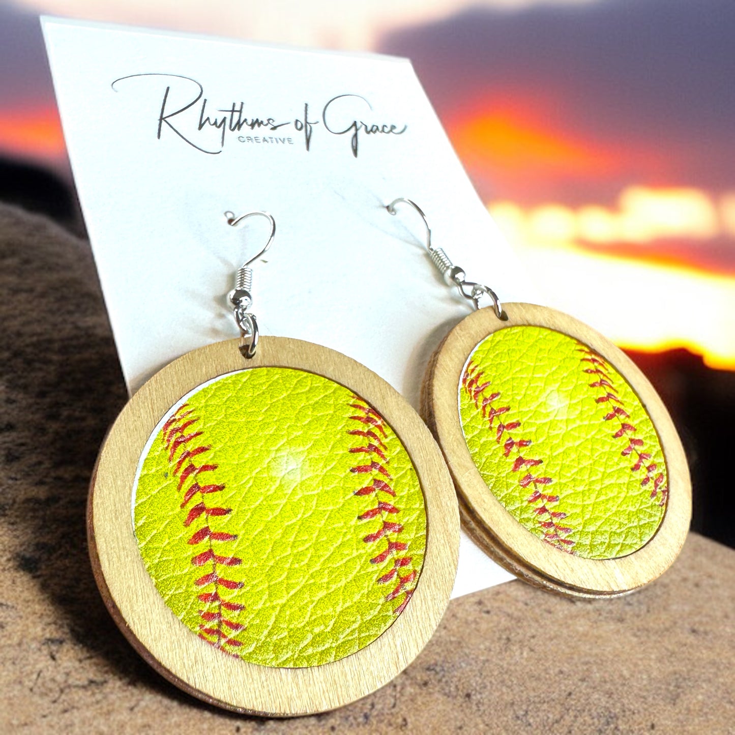 Swing into Style: Softball Dangle Earrings for Game Day Glam!